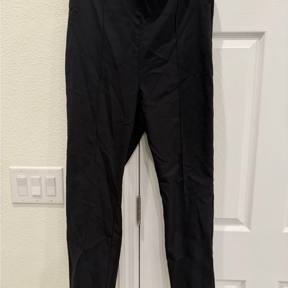 Women’s Black Stretch Mini Flare Cropped Work Pants